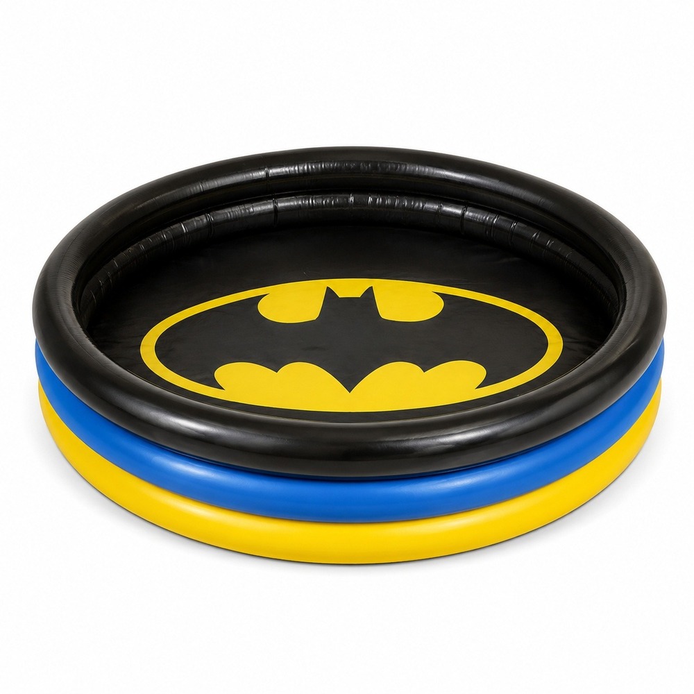 DC Comics Batman Inflatable 3-Ring Pool 47-Inch Diameter Black Blue Yellow